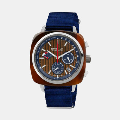 Clubmaster Regatta Men Quartz Walnut Dial Chronograph Nato Watch 241542.SA.T.15W.NNB