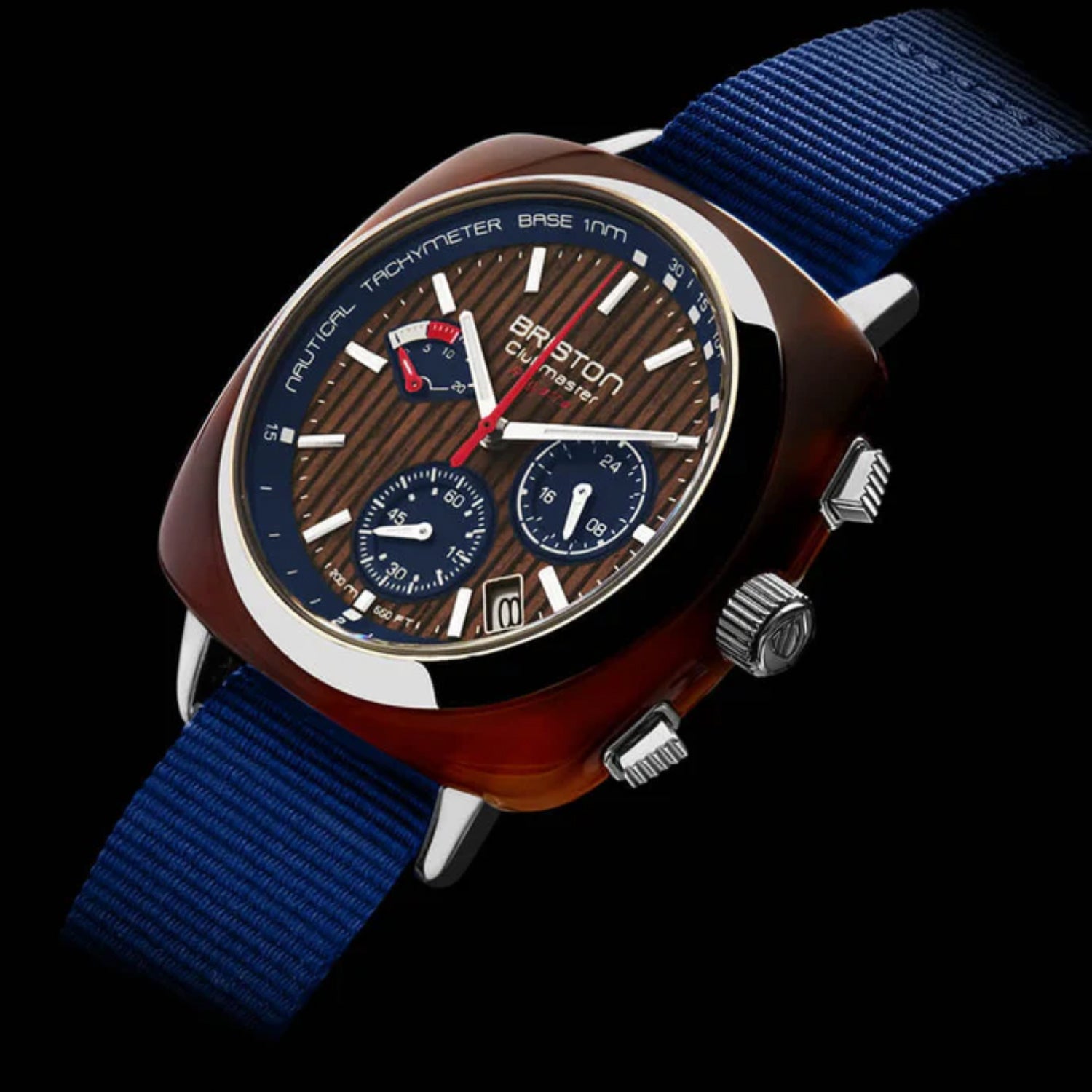 Clubmaster Regatta Men Quartz Walnut Dial Chronograph Nato Watch 241542.SA.T.15W.NNB