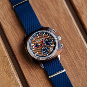 Clubmaster Regatta Men Quartz Walnut Dial Chronograph Nato Watch 241542.SA.T.15W.NNB