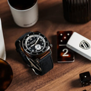Clubmaster Legend Men Automatic Black Dial Analog Leather Watch 241639.SA.T.1W.CH