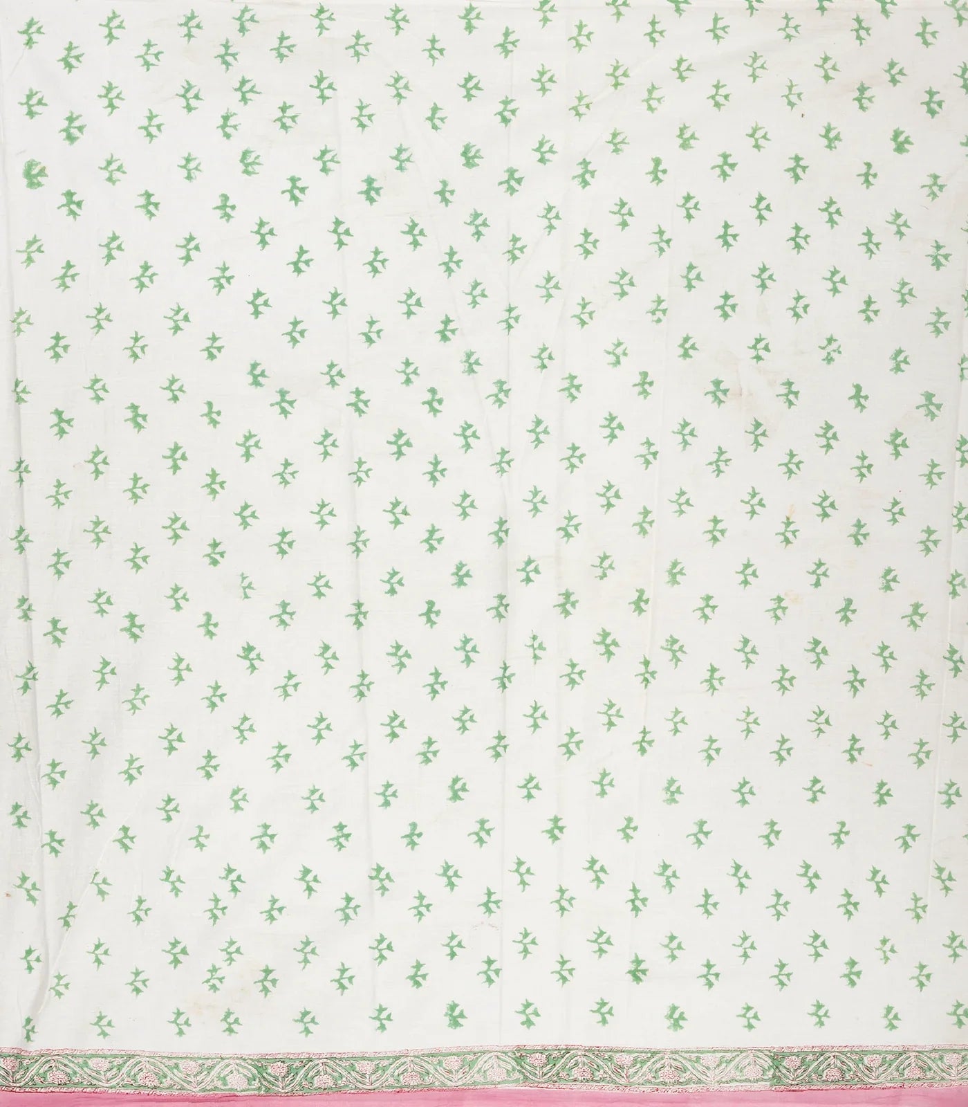 BubbleGum Pink Woven Jaipur Cotton Saree With Orange Printed Floral Motifs