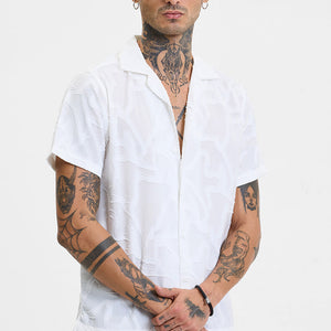 White Abstract Box Fit Shirt