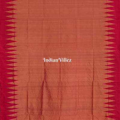 Brick Red Sambalpuri Ikat Silk Saree