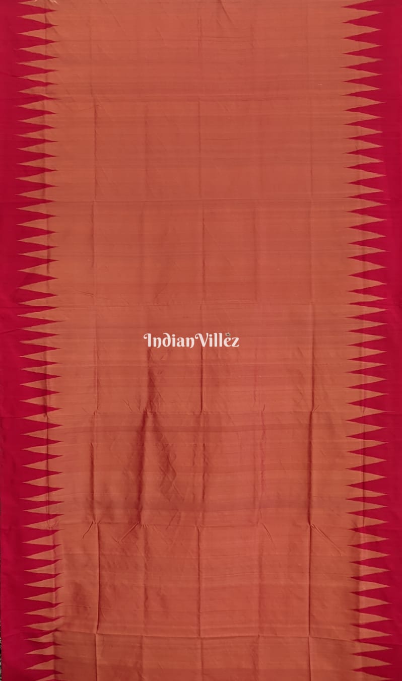 Brick Red Sambalpuri Ikat Silk Saree