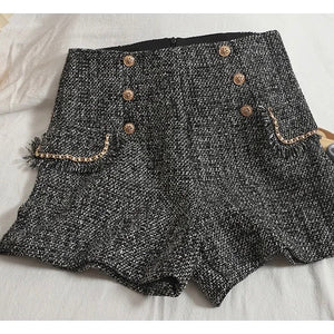 Sula Premium Tweed Shorts with Buttons