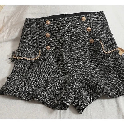 Sula Premium Tweed Shorts with Buttons