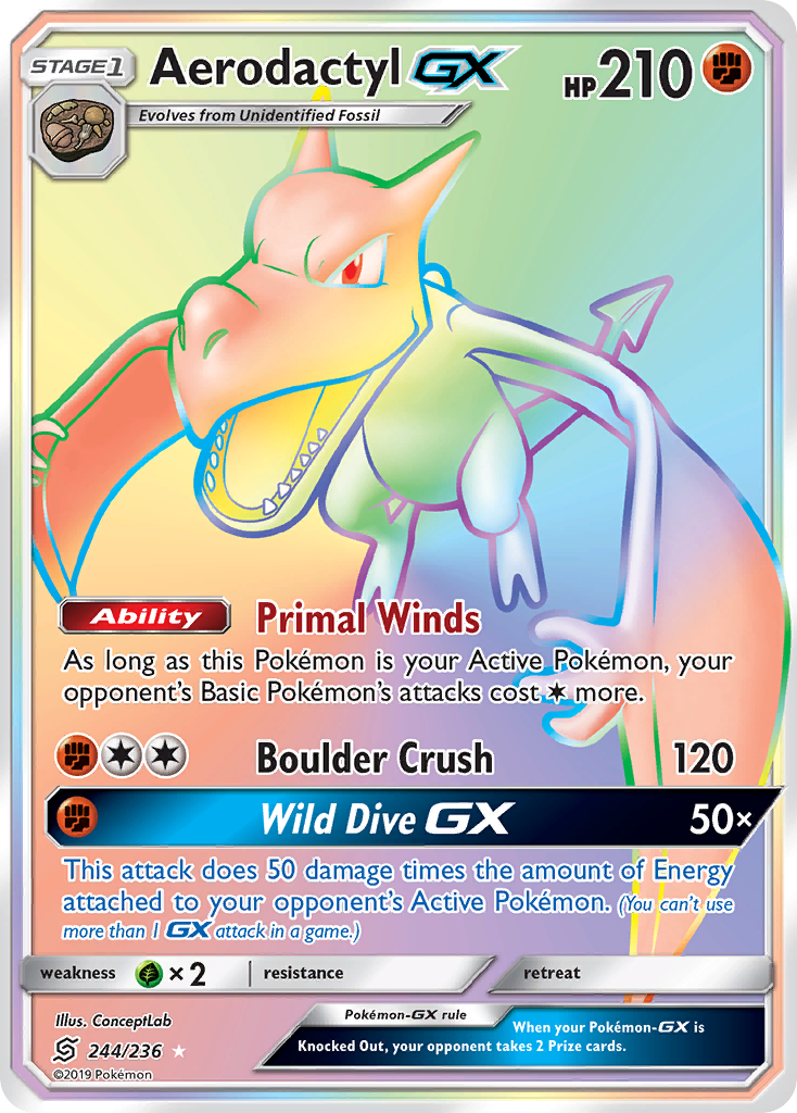 Aerodactyl-GX - 244/236 - Rare Secret