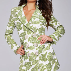 Jovani 24650 Beaded Short Printed Cocktail Dress