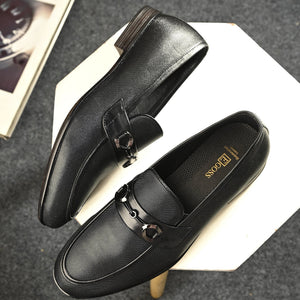 Nova Textured Buckled Loafers by Aspeerio