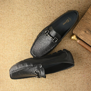 Egoss Platinum Printed Loafers For Men