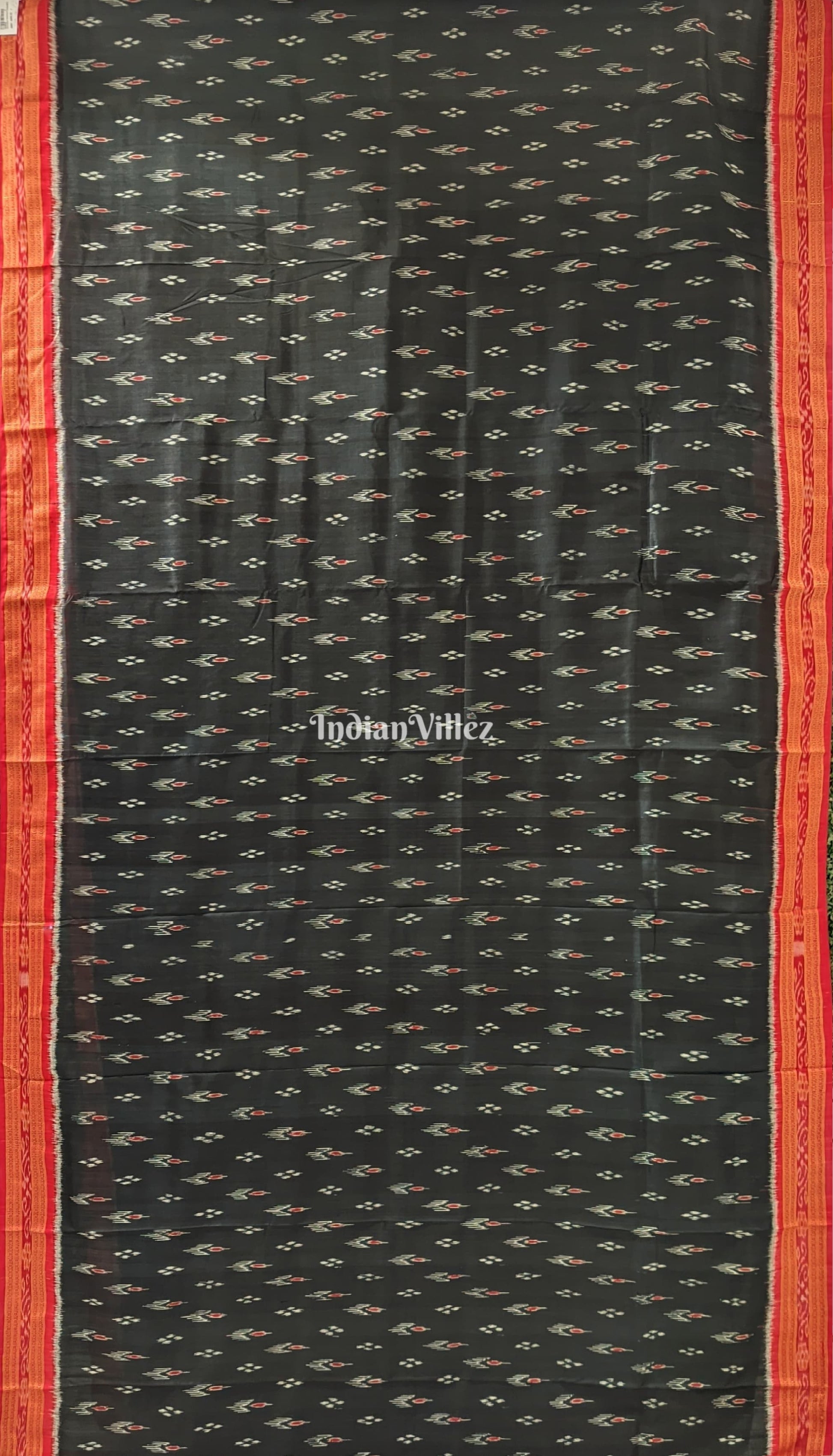 Black Mayur Chandrika Khandua Silk Saree