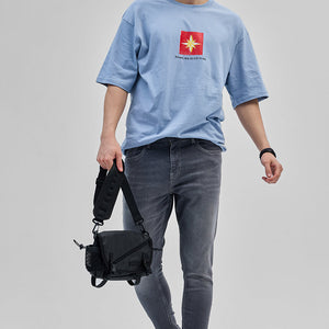 Shine Rejoice Vibe Light Blue Oversized T-Shirt