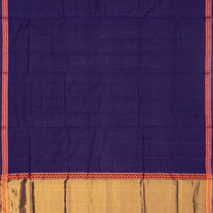 Violet Handloom Venkatagiri Cotton Saree With Border in a checkered pattern