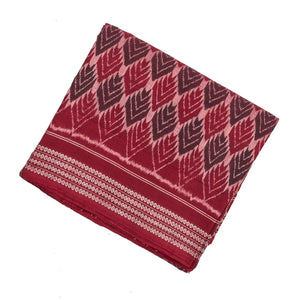 Maroon Handwoven Orissa Cotton Saree With Tie & Dye Flower Motifs