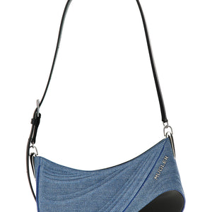 Mugler Medium Denim Spiral Curve 01 Shoulder Bag