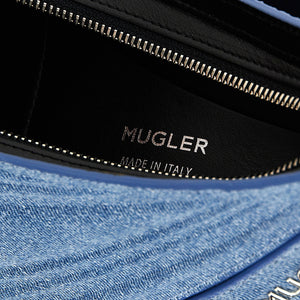 Mugler Medium Denim Spiral Curve 01 Shoulder Bag