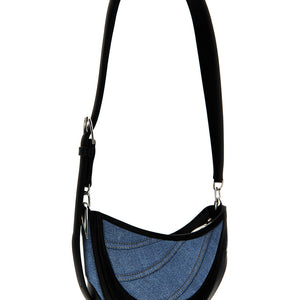 Mugler Small Denim Spiral Curve 01 Shoulder Bag