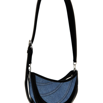 Mugler Small Denim Spiral Curve 01 Shoulder Bag