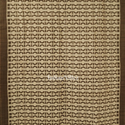 Brown Odisha Ikat Sambalpuri Pure Cotton Saree