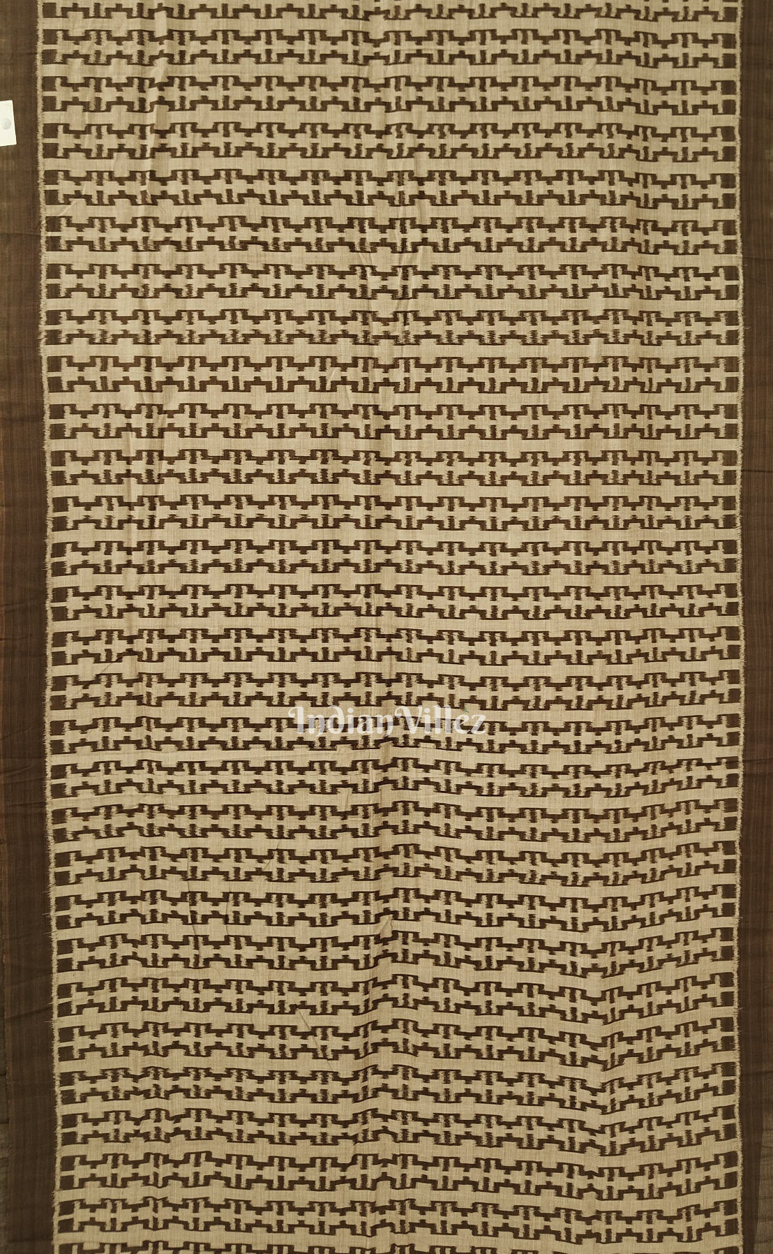 Brown Odisha Ikat Sambalpuri Pure Cotton Saree