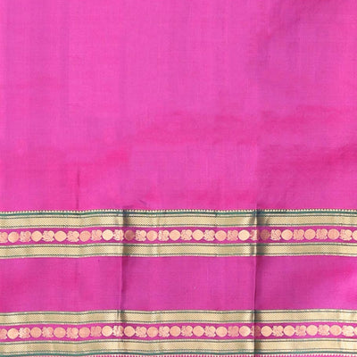 Blue zari buttas silk saree, contrast jaal pallu & rettai pettu border of rekku,Muthu,banaras & mayil poun