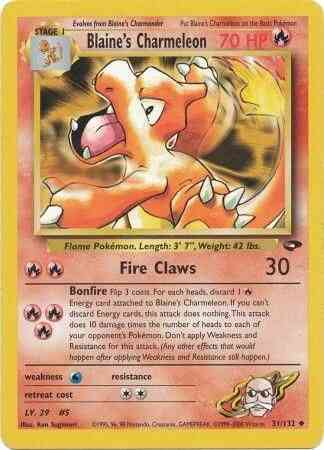 Blaine's Charmeleon - 31/132 - Uncommon - Unlimited [gym2U-31] [Non-Holo]