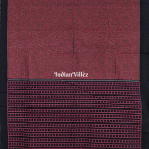 Chocolate Brown Pink Sambalpuri Cotton Saree