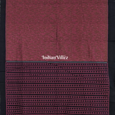 Chocolate Brown Pink Sambalpuri Cotton Saree