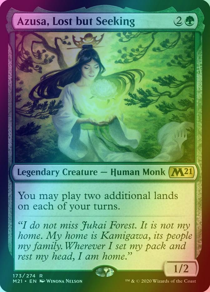 Azusa, Lost but Seeking [Promo Pack] [173p] [Core Set 2021 Promos] [Foil]