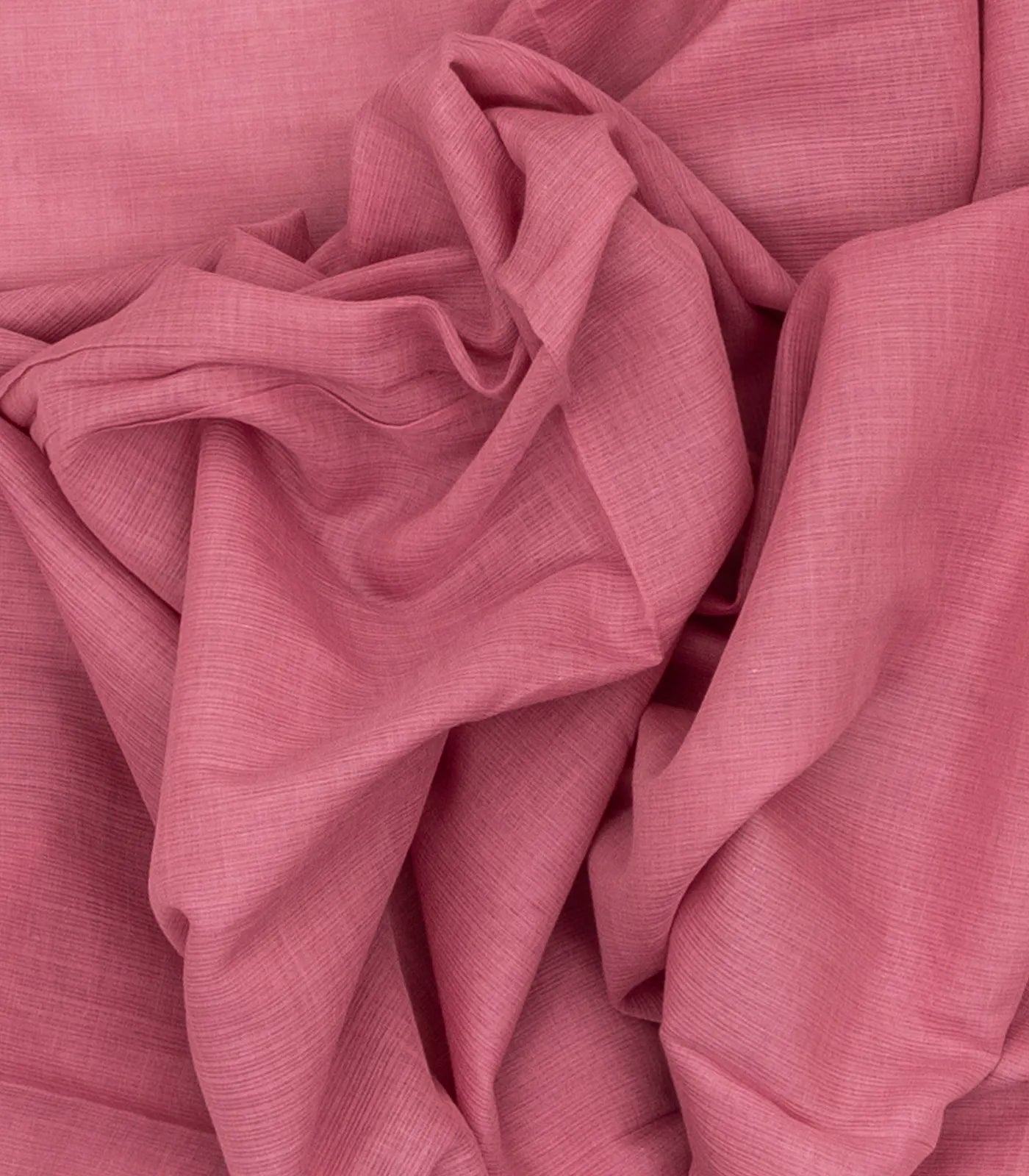 Dusty Pink Handloom Bengal Cotton Saree With Taupe Border