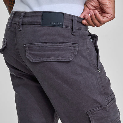Grey Slim Fit Cargo Jeans