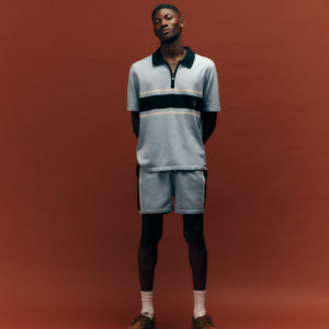 Alma De Ace Notu Knitted Blue Polo Shirt