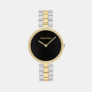 Gleam Women Quartz Black Dial Analog Stainless Steel Watch 25100012