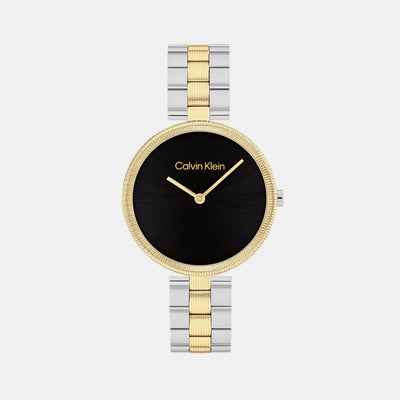 Gleam Women Quartz Black Dial Analog Stainless Steel Watch 25100012