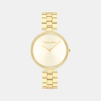 Gleam Women Quartz Light Champagne Dial Analog Stainless Steel Watch 25100014