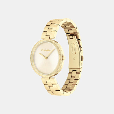 Gleam Women Quartz Light Champagne Dial Analog Stainless Steel Watch 25100014