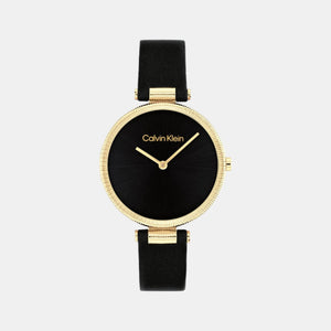 Gleam Women Quartz Black Dial Analog Leather Watch 25100017