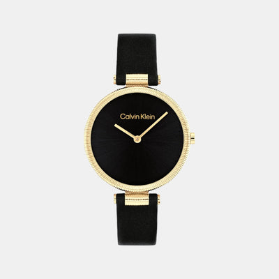 Gleam Women Quartz Black Dial Analog Leather Watch 25100017