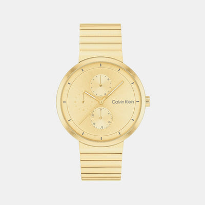 Create Women Quartz Gold Dial Multi-Function Stainless Steel Watch 25100030