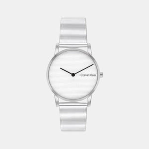 Ck Feel Women Quartz Silver & White Dial Analog Stainless Steel Watch 25100033