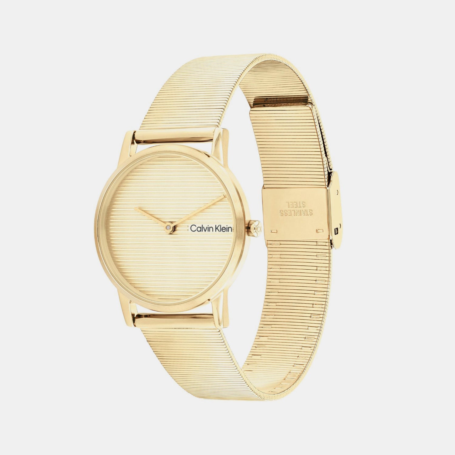 Ck Feel Women Quartz Light Gold Dial Analog Stainless Steel Watch 25100035