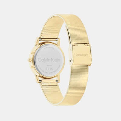 Ck Feel Women Quartz Light Gold Dial Analog Stainless Steel Watch 25100035