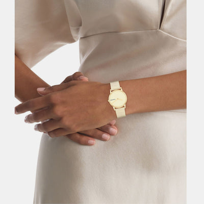 Ck Feel Women Quartz Light Gold Dial Analog Stainless Steel Watch 25100035