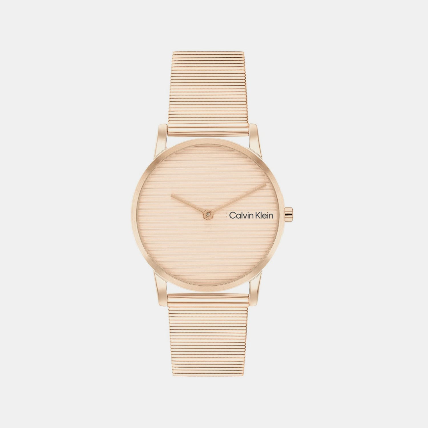 Ck Feel Women Quartz Carnation Gold Dial Analog Mesh Watch 25100036