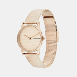 Ck Feel Women Quartz Carnation Gold Dial Analog Mesh Watch 25100036