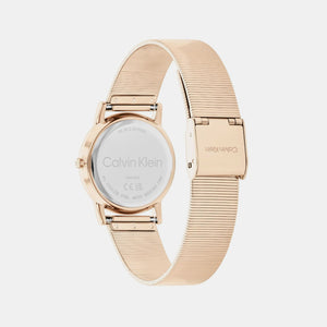 Ck Feel Women Quartz Carnation Gold Dial Analog Mesh Watch 25100036