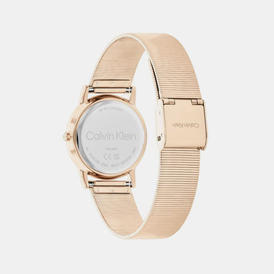 Ck Feel Women Quartz Carnation Gold Dial Analog Mesh Watch 25100036
