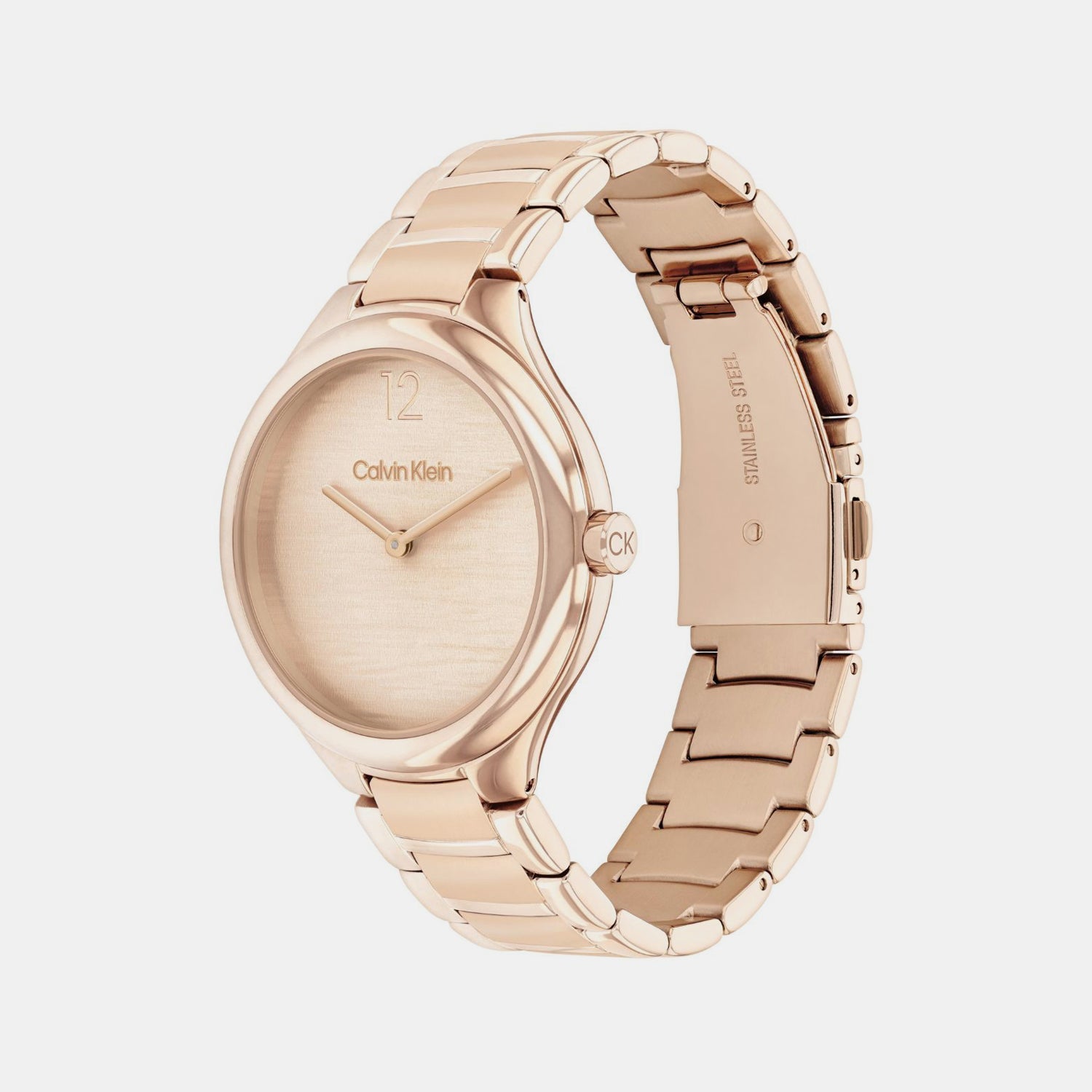 Delight Women Quartz Carnation Gold Dial Analog Stainless Steel Watch 25100050