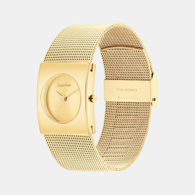 Ck Pulse Women Quartz Gold Dial Analog Stainless Steel Watch 25100062