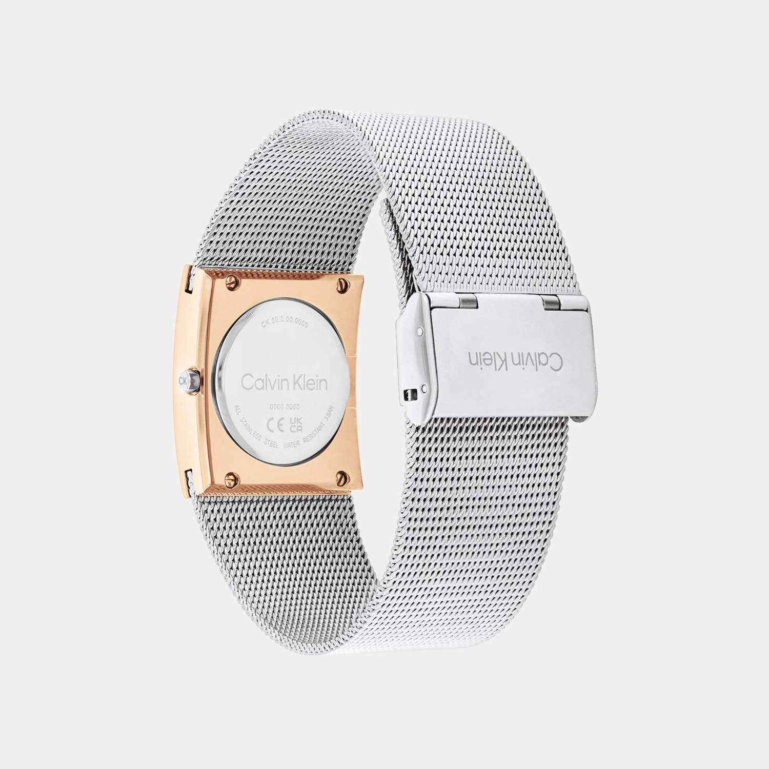 Ck Pulse Women Quartz Silver & White Dial Analog Mesh Watch 25100063